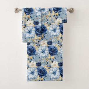 Luxury Bath Towel Set Pamper Yourself w/ Flowers