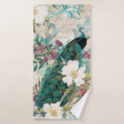 Luxury Bathing: Elegant Peacock Bath Towel Set