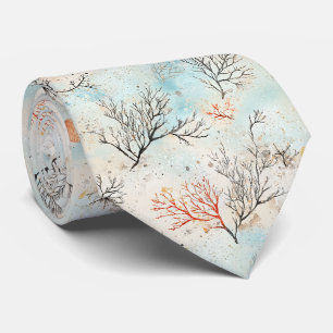 Luxury Beach Palette with Coral & Ocean Wave Tie