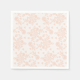 Luxury Beautiful Peach Flower Lace Napkins