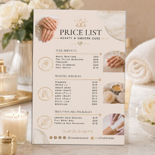 Luxury Beauty Salon Price List Flyer Nails & Wax