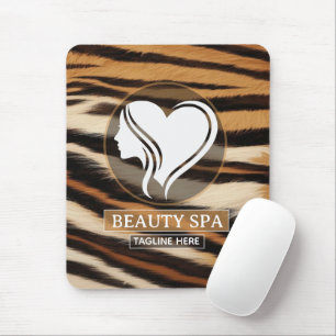 Luxury Beauty Spa Logo Elegant Tiger Print Salon Mouse Pad