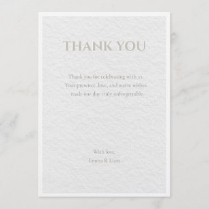 Luxury Beige & Gold Wedding Thank You Card Elega