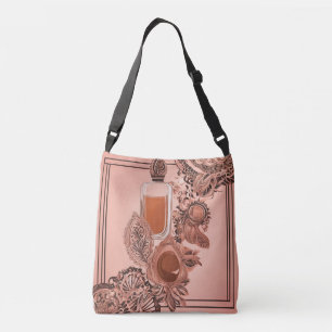 Luxury Beige Perfume Me with Lace AI art Crossbody Bag