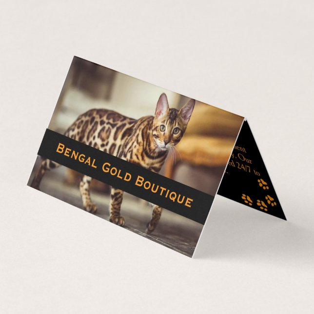 Luxury Bengal Cattery Folded Business Card (Front)