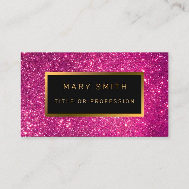 Luxury Best Popular Pink Gold Glitter Business Card (Front)