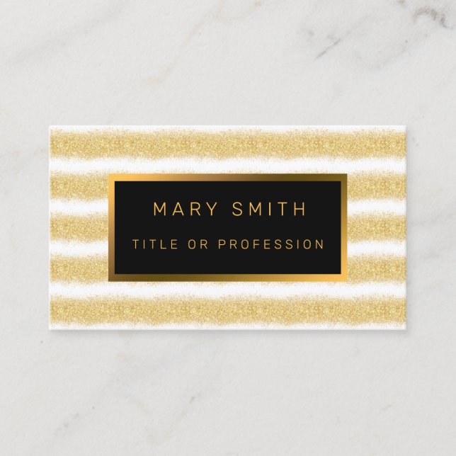 Luxury Best Popular White Gold Glitter Business Card (Front)