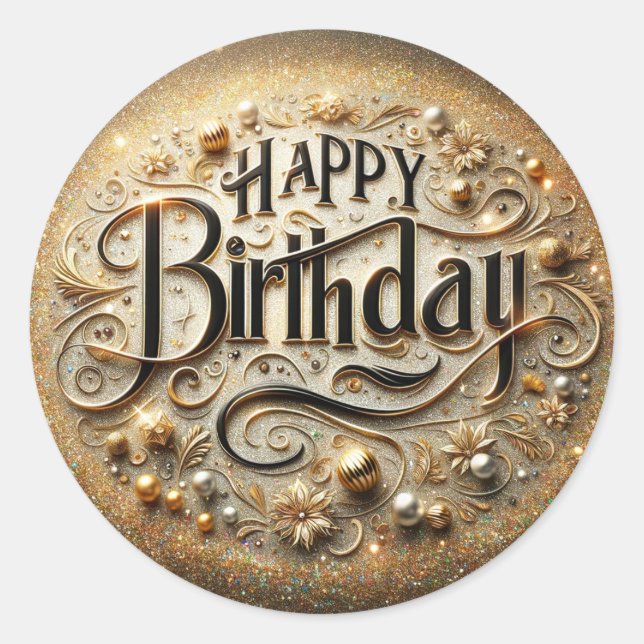 Luxury birthday sticker (Front)