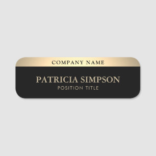 Luxury Black and Gold: A Modern And Stylish Look Name Tag
