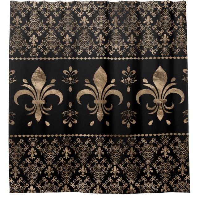 Luxury black and gold Fleur-de-lis ornament (Front)