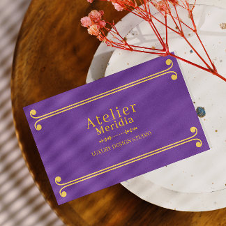 Luxury Black and Gold Floral Elegant Business Card