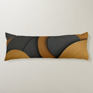 Luxury Black and Gold Geometric Abstract Design Body Pillow
