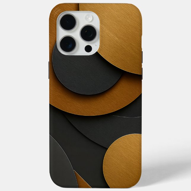 Luxury Black and Gold Geometric Abstract Design Case-Mate iPhone Case (Back)
