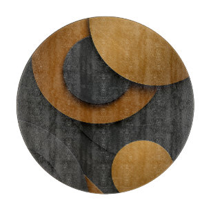 Luxury Black and Gold Geometric Abstract Design Cutting Board