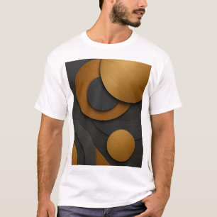 Luxury Black and Gold Geometric Abstract Design T-Shirt