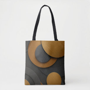 Luxury Black and Gold Geometric Abstract Design Tote Bag