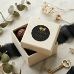 Luxury Black and Gold  Golden Bow Wedding  Classic Round Sticker<br><div class="desc">Product Description Seal every detail of your wedding in signature style with the Luxury Black and Gold Golden Bow Wedding Classic Round Sticker — a small but mighty finishing touch that carries the full weight of your wedding aesthetic in one beautifully crafted circular design. Dressed in the rich, dramatic palette...</div>