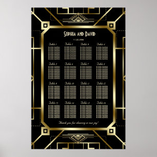 Luxury Black and Gold Great Seating Chart