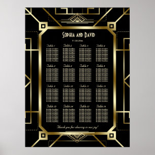 Luxury Black and Gold Great Seating Chart