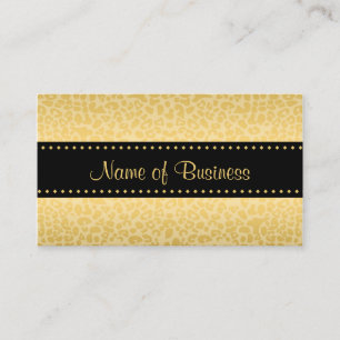 Luxury Black and Gold Leopard Print Business Card