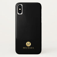 Luxury Black and Gold Personalized Monogram
