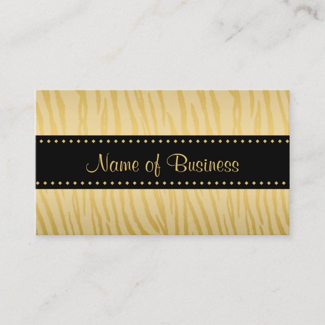 Luxury Black and Gold Tiger Stripes Business Card (Front)