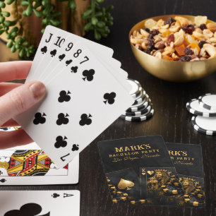 Luxury Black And Gold Vegas Bachelor Party Playing Cards
