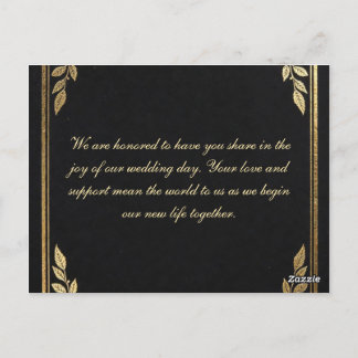 Luxury Black and Gold Wedding Invitation - Elegant