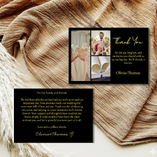 Luxury Black and Gold Wedding Thank You Template