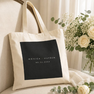 Luxury Black and Gold Wedding Welcome Tote Bag