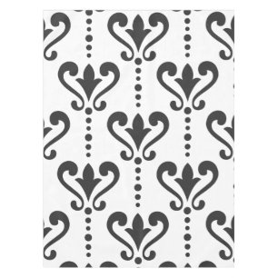 Luxury Black and White Damask Tablecloth