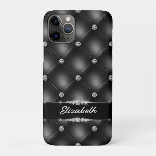 Luxury Black Bling Sparkle Diamond Custom Name  iPhone 11 Pro Case