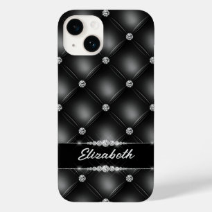 Luxury Black Bling Sparkle Diamond Custom Name Case-Mate iPhone 14 Case