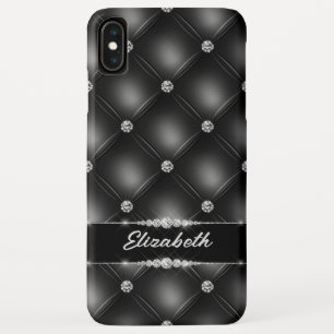 Luxury Black Bling Sparkle Diamond Custom Name  iPhone XS Max Case