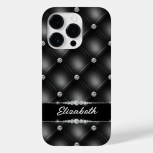 Luxury Black Bling Sparkle Diamond Custom Name  Case-Mate iPhone 14 Pro Case