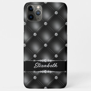 Luxury Black Bling Sparkle Diamond Custom Name iPhone 11 Pro Max Case