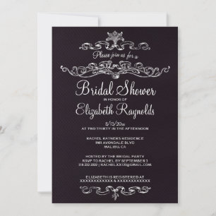 Luxury Black Bridal Shower Invitations