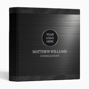 Luxury Black Brushed Metal Binder