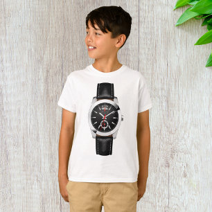 Luxury Black Chronograph Watch Stylish Timepiece  T-Shirt
