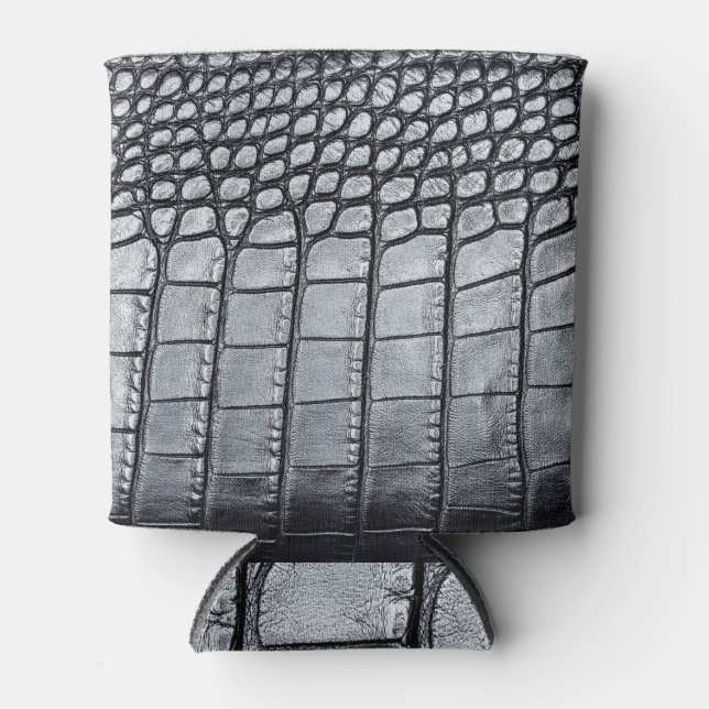 Luxury Black Crocodile Skin Texture Can Cooler (Front)