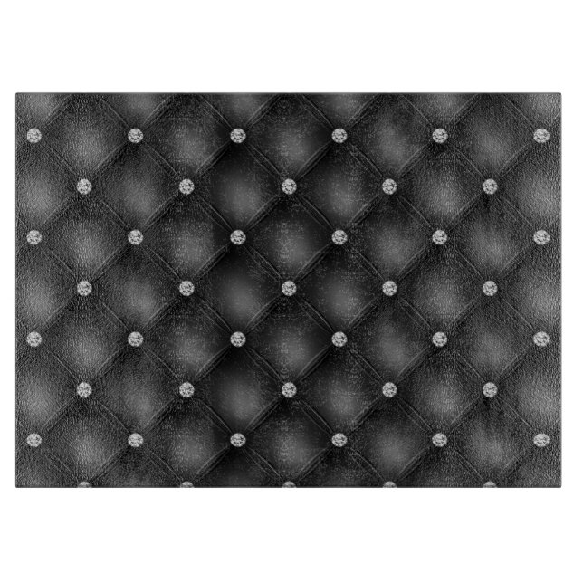 Luxury Black Diamond Tufted Pattern Cutting Board (Front)