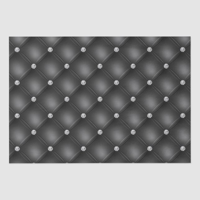 Luxury Black Diamond Tufted Pattern Tissue Paper (Front)