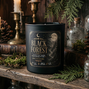 Luxury Black Forest Halloween Candle Label   Dark 