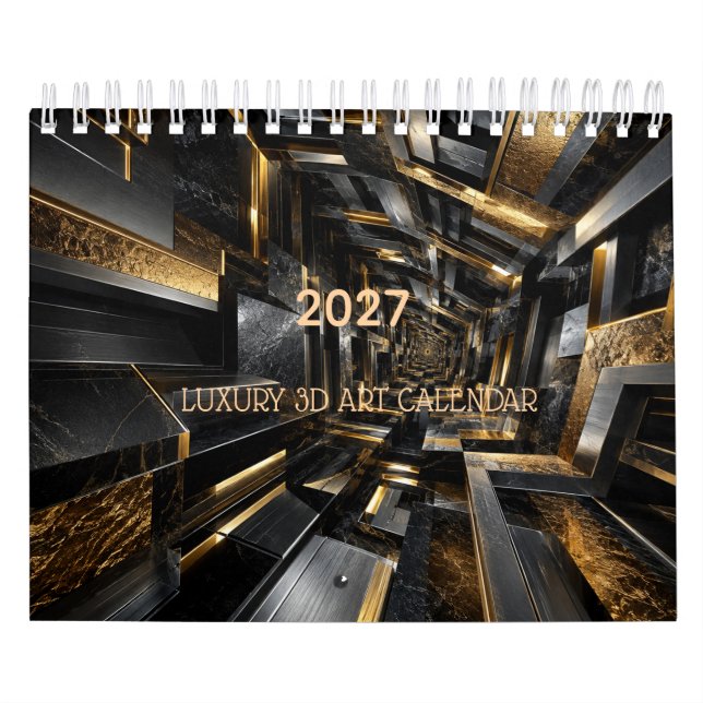 Luxury Black & Gold 3D 2027 Calendar (Cover)