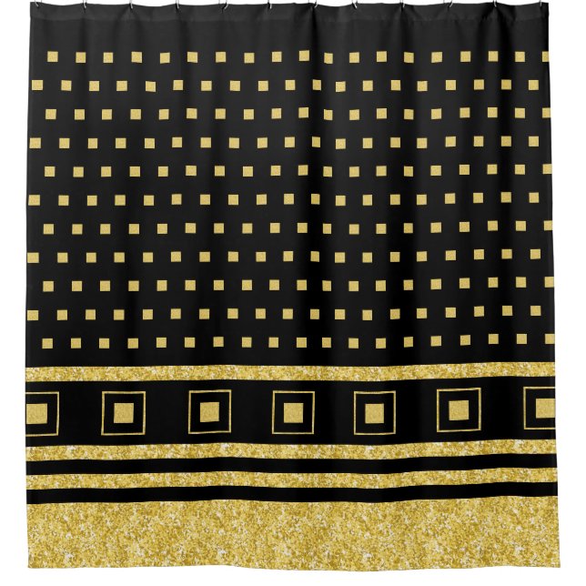 Luxury Black Gold Abstract Geometric Squares (Front)