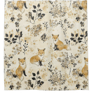 Luxury Black & Gold Botanical Fox Art (3)