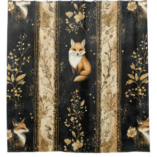 Luxury Black & Gold Botanical Fox Pattern (1)