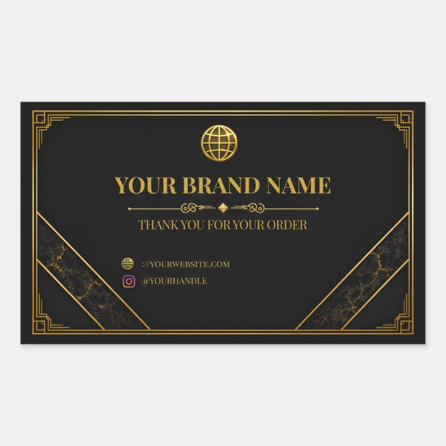 Luxury Black Gold Box Seal Sticker (Front)