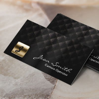 Luxury Black & Gold Camera Operator Business Card