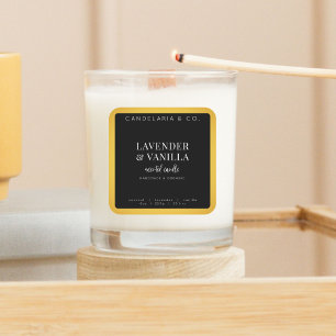 Luxury Black & Gold Candle Sticker Label